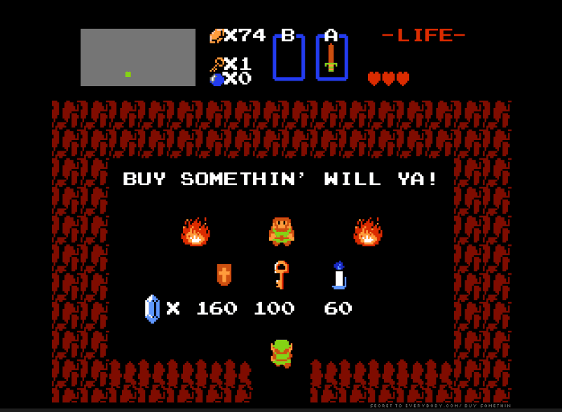 Original NES — Shopkeeper with items for sale