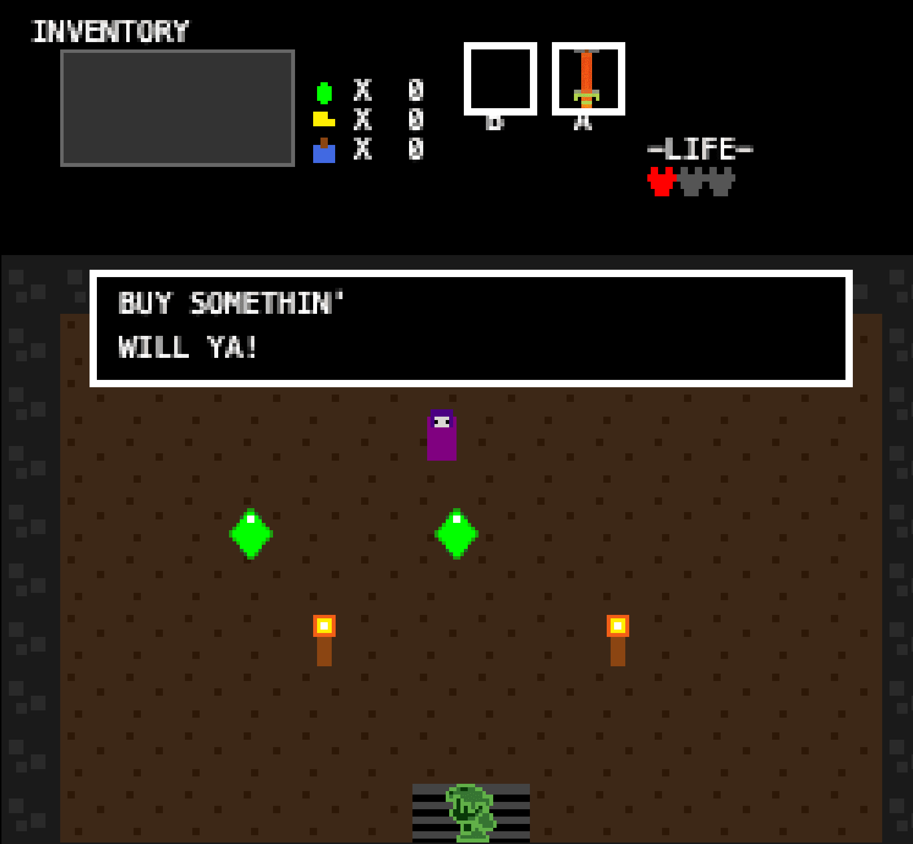 Ralph's TypeScript version — Shopkeeper with items for sale