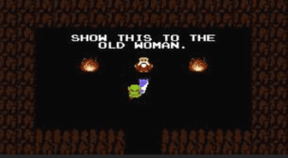 Original NES — Old woman NPC in a cave