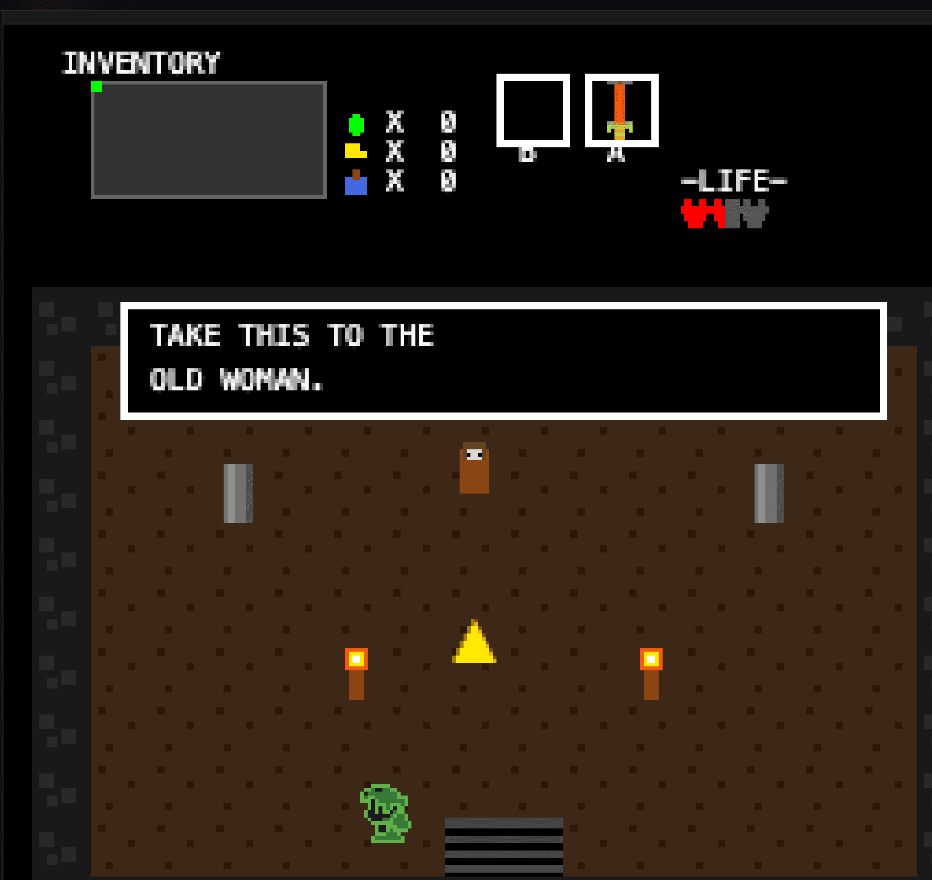 Ralph's TypeScript version — Old woman NPC in a cave